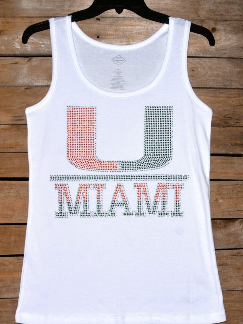 Hurricanes rhinestone  bling white tank XS  S M L XL XXL 1X 2X 3X 4X 5X